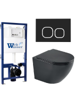 Комплект инсталляции с унитазом Weltwasser BAMBERG 525 + MERZBACH 043 MT-BL + BAMBERG BL