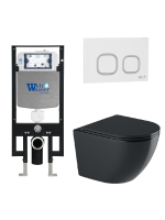 Комплект инсталляции с унитазом Weltwasser AMBERG 497 ST + MERZBACH 043 GL-BL + AMBERG RD-WT