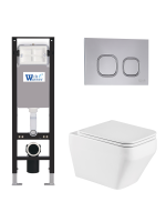 Комплект инсталляции с унитазом Weltwasser AMBERG 350 + HOFBACH 041 GL-WT + AMBERG RD-CR