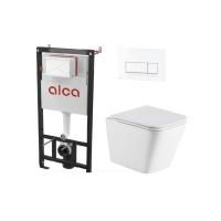 Комплект инсталляции AlcaPlast AM101/1120 + M570 c кнопкой и унитазом WeltWasser WW GELBACH 043 GL-WT
