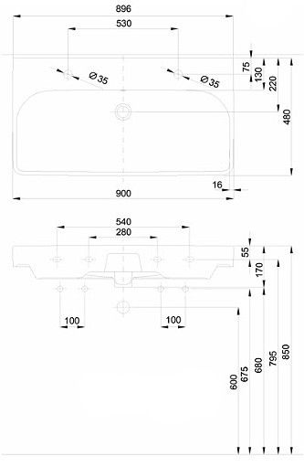 Раковина для ванной Kolo Traffic L91590900 двойная, белая