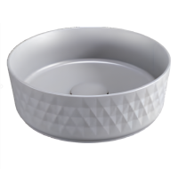 Раковина накладная ISVEA Rombo круглая ?36см, цвет серый бетон матовый 10NF67036-2V