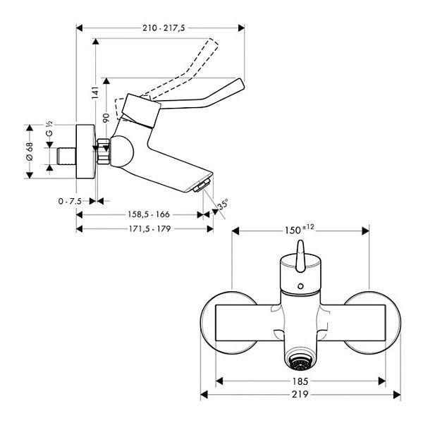 Смеситель для умывальника Hansgrohe Talis 32037000