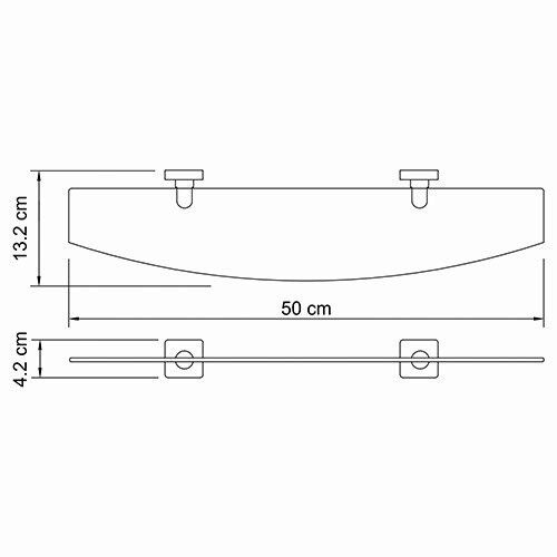 Полка стеклянная WasserKRAFT Lippe K-6524