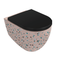 Унитаз ISVEA Infinity подвесной 365*530*400 -лососевый матовый Terrazzo 10NF02001SV-2S-TRZ