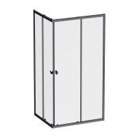 W87G-403-10080-BT Sunny Душевое ограждение AM.PM прямоугольное, раздвижн двери 100x80 черный,стекло прозрачн