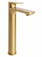 Cмеситель для раковины Высокий Hansberge H2099 Золото матовый
