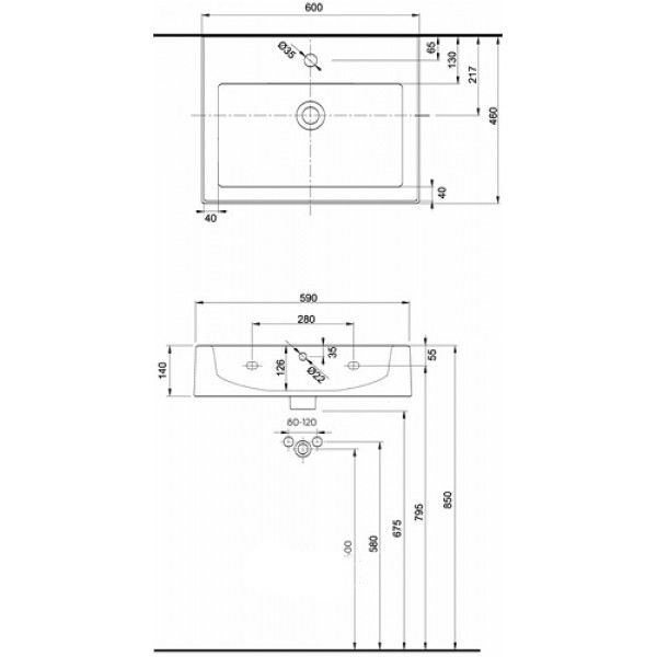 Раковина для ванной Kolo Twins L51160900 белая