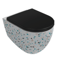 Унитаз ISVEA Infinity подвесной 365*530*400 белый матовый Terrazzo 10NF02001SV-2L-TRZ