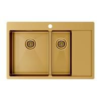 Мойка Paulmark KRONER 78/2SF PM227851-BGL 510х780х200 мм, нержавеющая сталь, брашированное золото