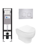 Комплект инсталляции с унитазом Weltwasser AMBERG 350 + ERLENBACH 004 GL-WT + AMBERG RD-MT CR