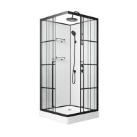 Душевая кабина Niagara Standart ST90/15QR/KL/BKT (90х90х225) низкий поддон(15см),черный,стекло прозрачное