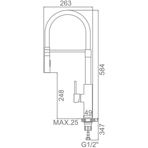 Смеситель для мойки с гибким изливом Ledeme L4097-2