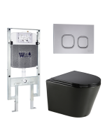 Комплект инсталляции с унитазом Weltwasser AMBERG 497 ST + SALZBACH 043 GL-BL + AMBERG RD-CR