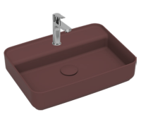 Раковина накладная ISVEA Infinity 55 прямоугольная 55см, цвет бордовый матовый 10NF66055SV-2R