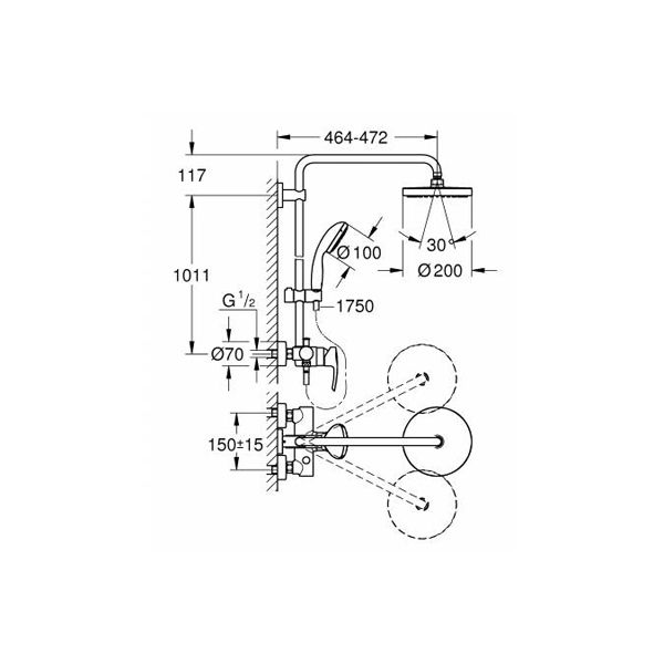 Душевая система Grohe New Tempesta Cosmopolitan 200 26244001