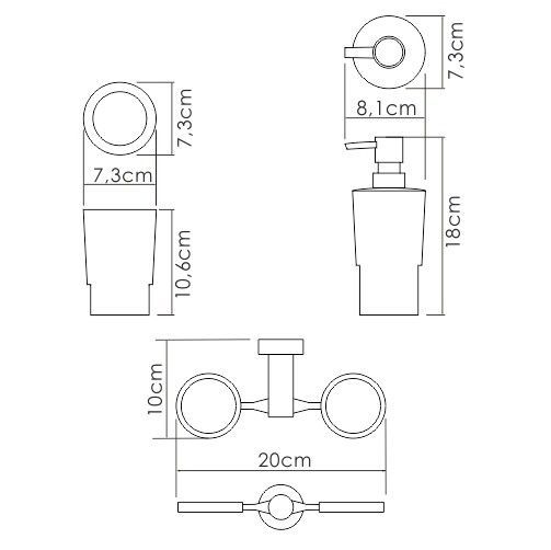 Держатель стакана и дозатора WasserKRAFT K-28289