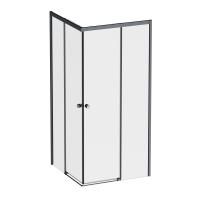 W94G-403-9090-BТ Душевое ограждение AM.PM X-Joy Square Slide 90х90, черный, прозрачное