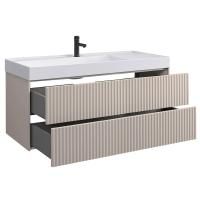 Тумба под умывальник Belux подвесная Сиртаки 120-02, Светлый Миндаль матовый