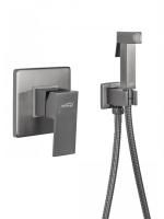 Смеситель встраиваемый с гигиеническим душем Hansberge H3070 Графит