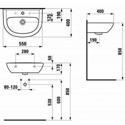 Умывальник Laufen Pro 814951 55x40