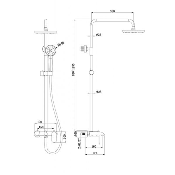 Душевая система Bravat Pure F6335369CP-A-RUS