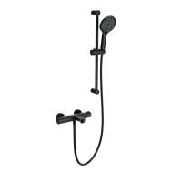 Смеситель для ванны с душевым гарнитуром и термостатом WONZON & WOGHAND, Черный матовый (WW-C2018-A-MB)