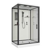 Душевая кабина Niagara Standart ST120/90/15Q/BL (120х90х215) прямоугольник,поддон 15см,распашная,проф.черный