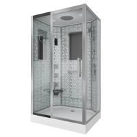 Душевая кабина Niagara Luxe NG-7711WL (90x120х215) низкий поддон(15см),дверь раздвижная,стенки серебро,6 мест