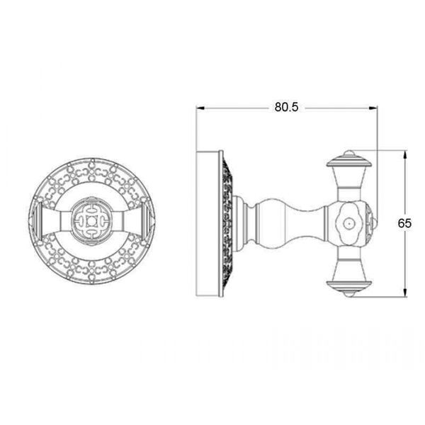 Крючок двойной для ванной комнаты ZorG AZR 02 BR