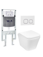Комплект инсталляции с унитазом Weltwasser AMBERG 497 ST + GELBACH 043 GL-WT + AMBERG RD-WT