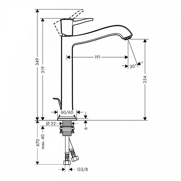 Смеситель для умывальника Hansgrohe Metropol 31303090