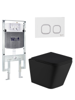 Комплект инсталляции с унитазом Weltwasser AMBERG 497 ST + GELBACH 043 MT-BL + AMBERG RD-WT