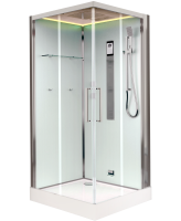 Душевая кабина Timo Premium NURA  (100*100*220), стульчик прозрачный