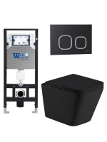 Комплект инсталляции с унитазом Weltwasser AMBERG 506 + GELBACH 043 MT-BL + AMBERG RD-BL