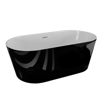 Ванна акриловая Polimat UZO 160x80 отдельностоящая, черный глянец
