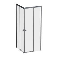 W94G-403-8080-BT1K X-joy Душевое ограждение AM.PM квадратное,раздвиж.двери 80x80 черный мат