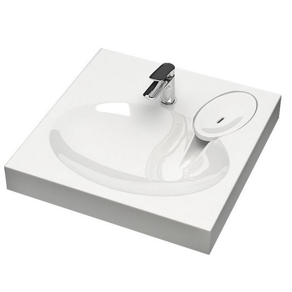 Раковина Elmar R-01D001-01 60x60 сигнально-белый с сифоном