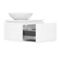 Тумба под умывальник Belux Дубай подвесная 68 с подсветкой, белая матовая