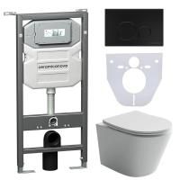 Сет 4 в 1: Инсталляция с кнопкой+унитаз+шумоизоляция Ceramicanova, CN6000_1001B_1000