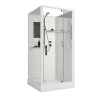 Душевая кабина Niagara Standart ST90/15Q/BK (90х90х200) квадрат,поддон 15см,распашная,проф.белый,без крыши