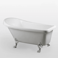 Акриловая ванна Cerutti SPAVITO 170  отдельностоящая  170x74x75 на львиных алюминиевых лапах хром