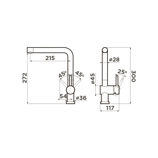 Смеситель для мойки Omoikiri Akashi OAK-CR-35