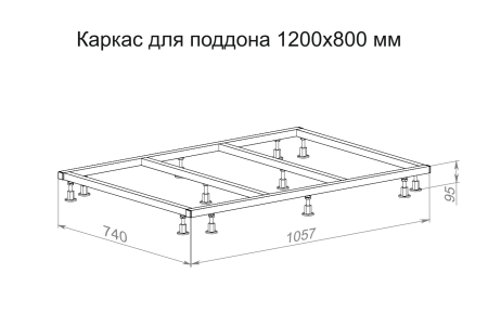 Каркас для поддона Taliente KARK-PSE-ST-120 105х74