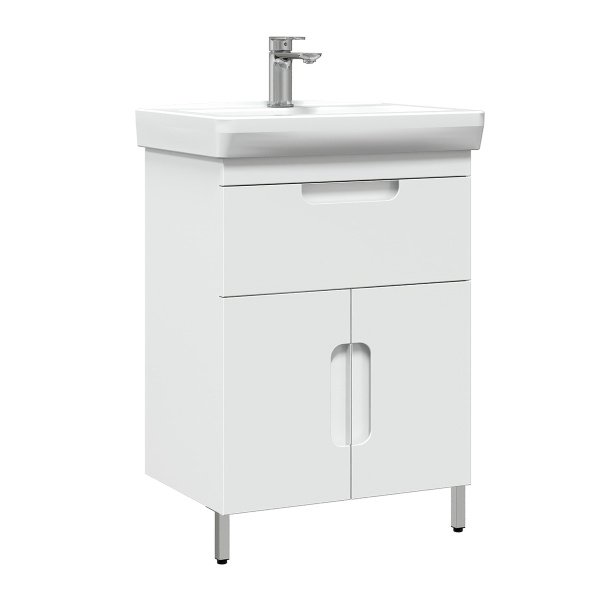Тумба под умывальник Belux Мадейра напольная 55-01, Белый глянцевый