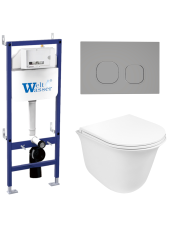 Комплект инсталляции с унитазом Weltwasser BAMBERG 460 + TELBACH 004 GL-WT + BAMBERG CR