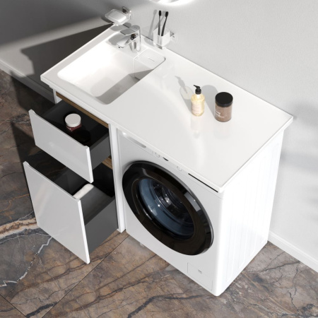 M85AFSX0402WG X-Joy База под столешницу для стиральной машины, напольная, 40 см, 2 ящика, белый глянец