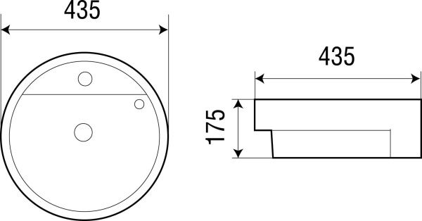 Раковина подвесная WeltWasser WW DEILBACH 4003 435х435х175