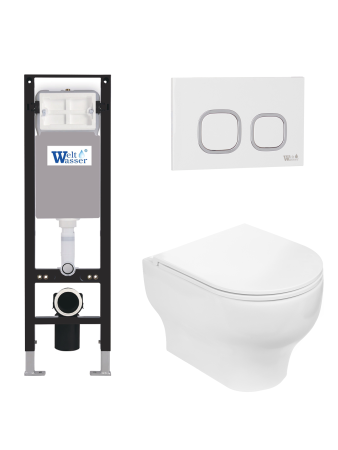 Комплект инсталляции с унитазом Weltwasser AMBERG 350 + ERLENBACH 004 GL-WT + AMBERG RD-WT