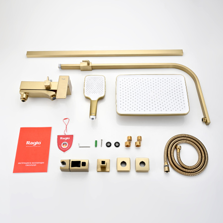 Душевая система Raglo R01.24.03, сатин золотой